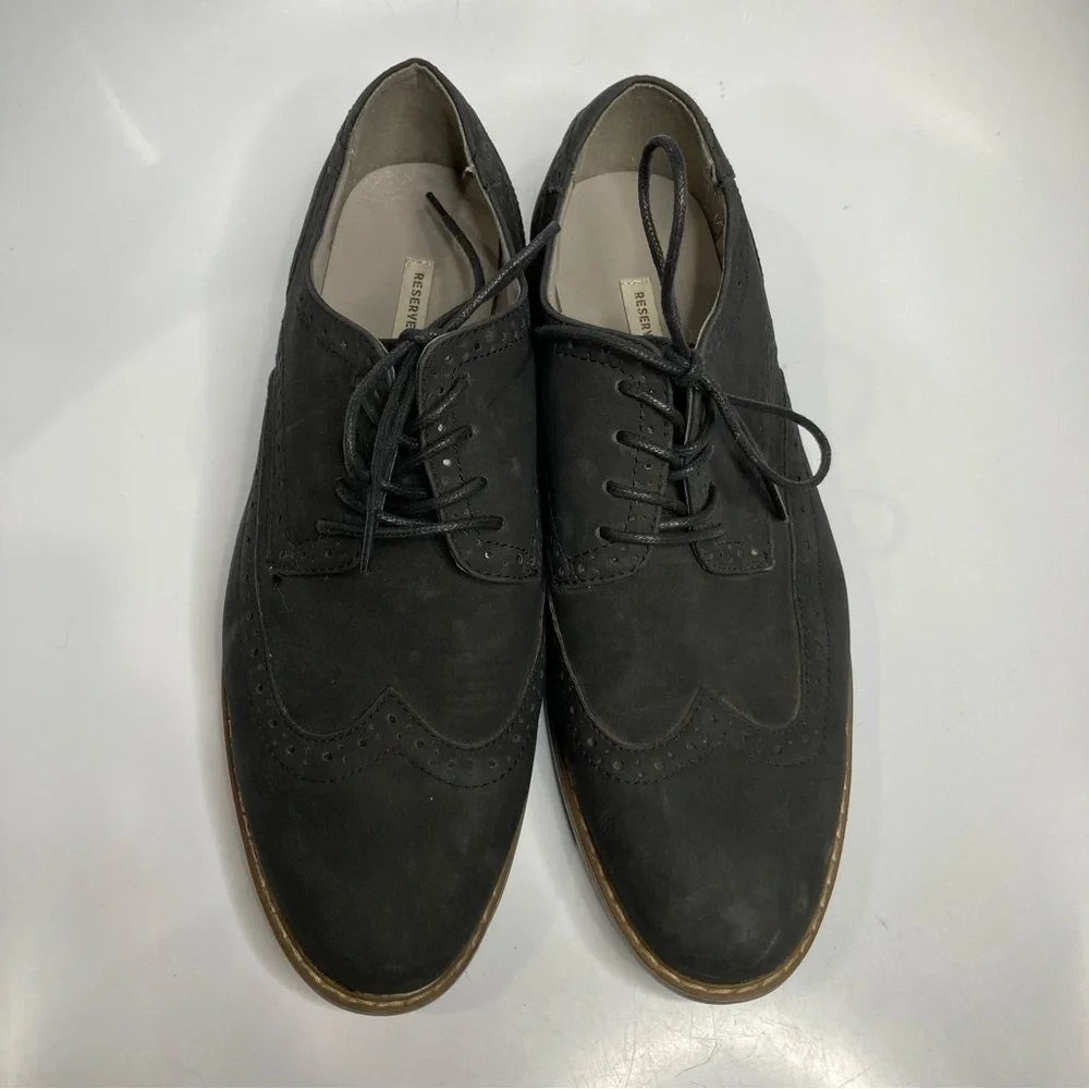 Reserved footwear wingtip shoes‎ faux suede black size 9.5
